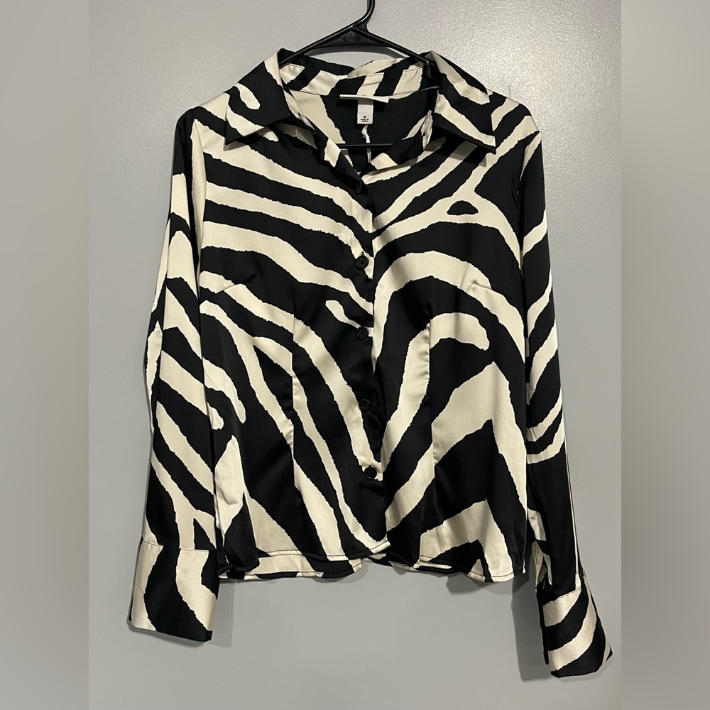 Black and White Zebra Print Women's Top
